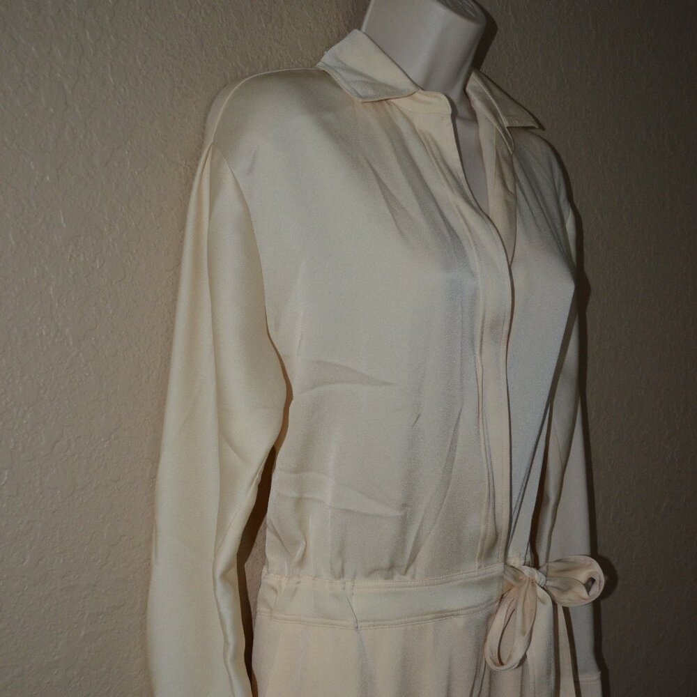 NWT $495 Vince Cream Long Sleeve Belted Jumpsuit - Picture 4 of 8